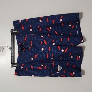 Columbia PFG Swim Trunks Red☆White☆Blue☆Men's Size 34